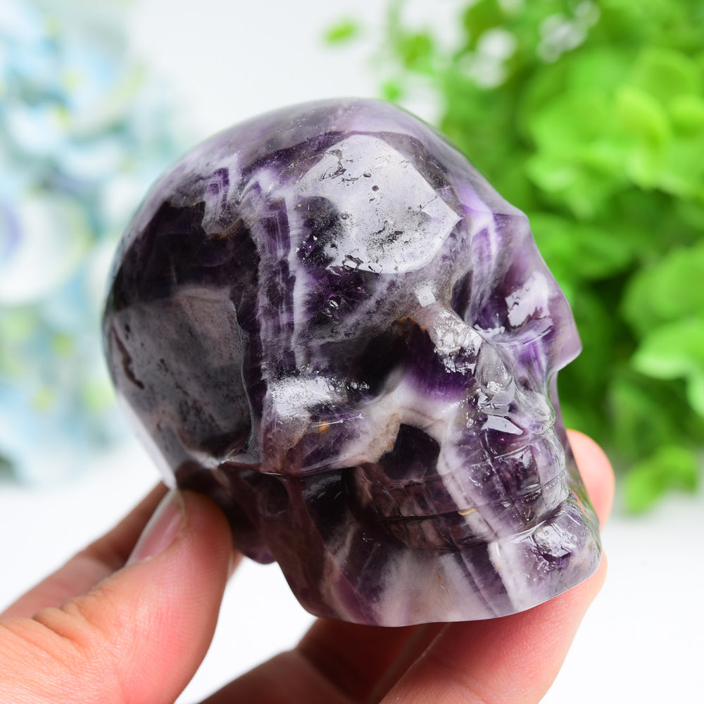 3.2" Dream Amethyst Skull Crystal Carving Bulk Wholesale