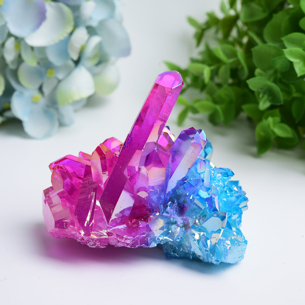 Aura Pink & Blue Crystal Clusters Free Form Bulk Wholesale