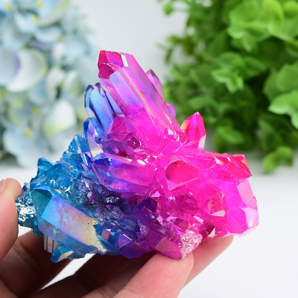 Aura Pink & Blue Crystal Clusters Free Form Bulk Wholesale