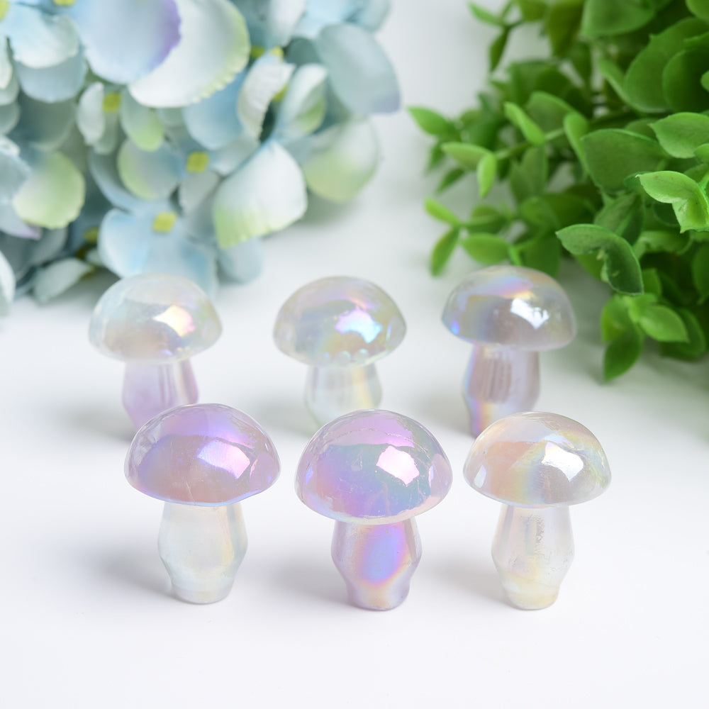 1.3" Aura Crystal Mushroom Carving Bulk Wholesale