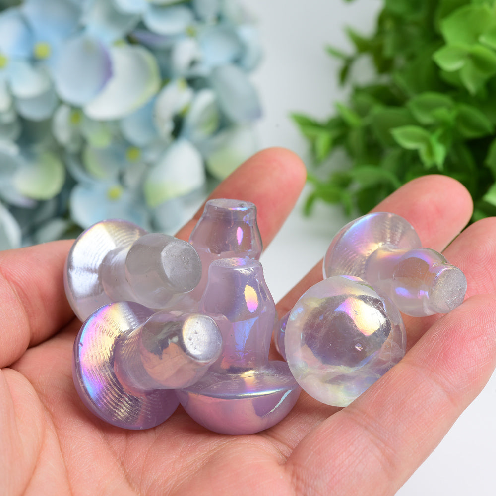 1.3" Aura Crystal Mushroom Carving Bulk Wholesale