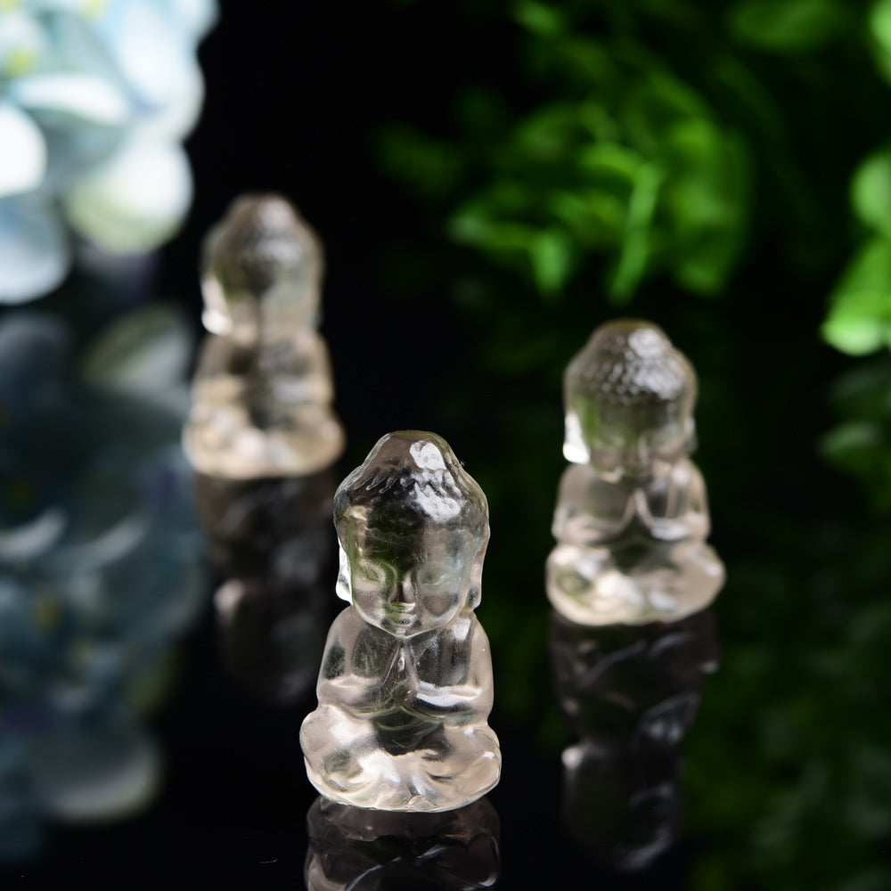 1.5" Smoky Quartz Buddha Carving Bulk Wholesale