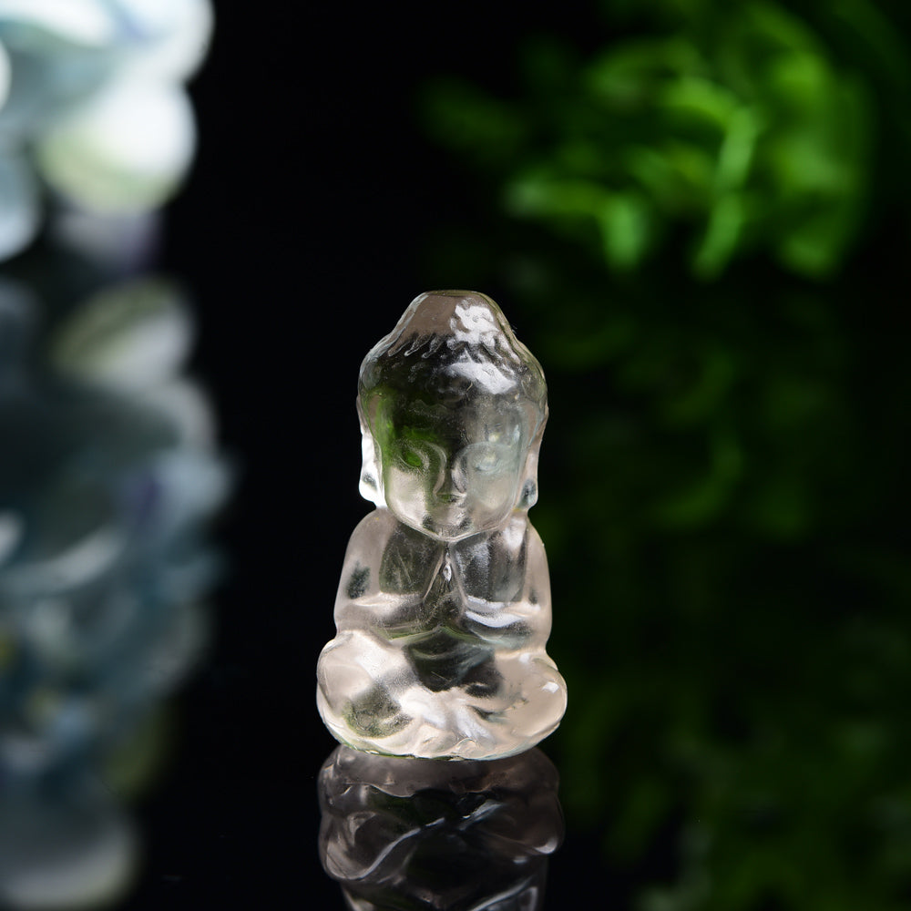 1.5" Smoky Quartz Buddha Carving Bulk Wholesale