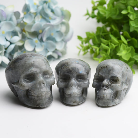 3.0"-3.5" Labradorite Skull Crystal Carving Bulk Wholesale for Halloween