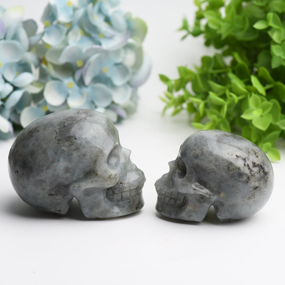 3.0"-3.5" Labradorite Skull Crystal Carving Bulk Wholesale for Halloween