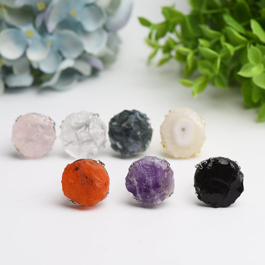 Mixed Raw Stone Ring Bulk Wholesale