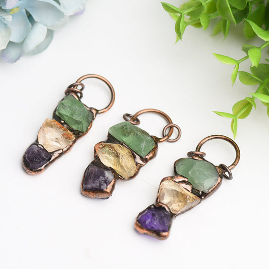 Mixed Raw Crystal Pendant for Jewelry DIY Bulk Wholesale