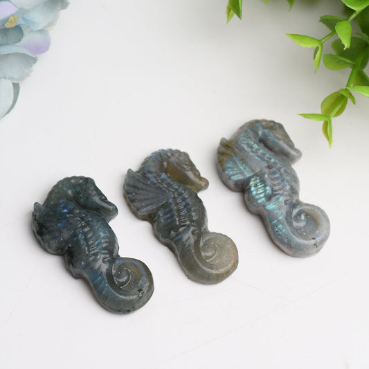 2.0" Labradorite Hippocampus Crystal Carving Bulk Wholesale