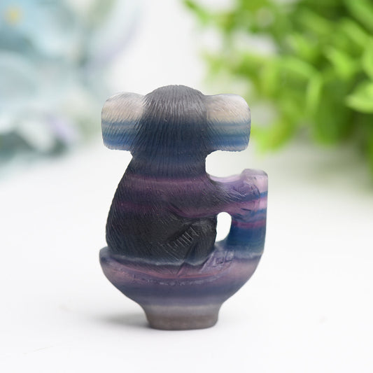 2.4" Rainbow Fluorite Koala Crystal Carving Bulk Wholesale