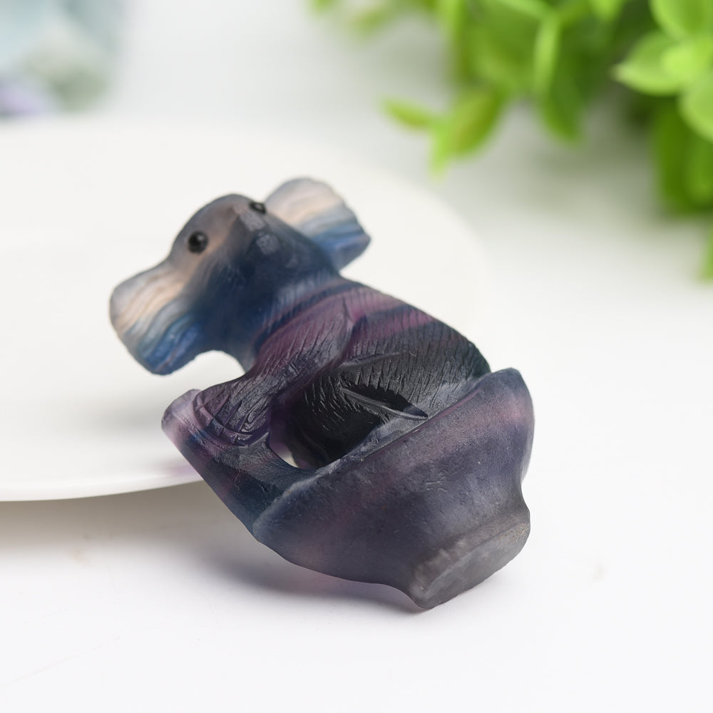 2.4" Rainbow Fluorite Koala Crystal Carving Bulk Wholesale