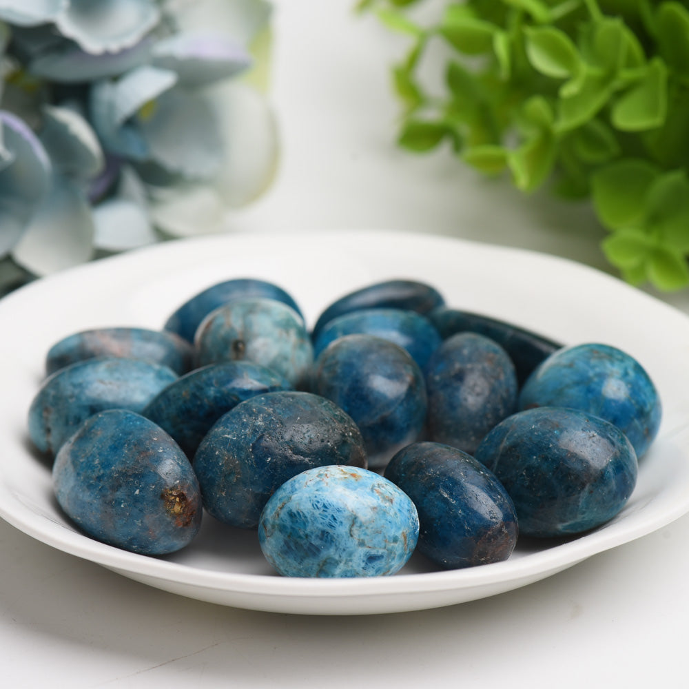 25-30mm Blue Appatite Crystal Tumbles Bag Bulk Wholesale