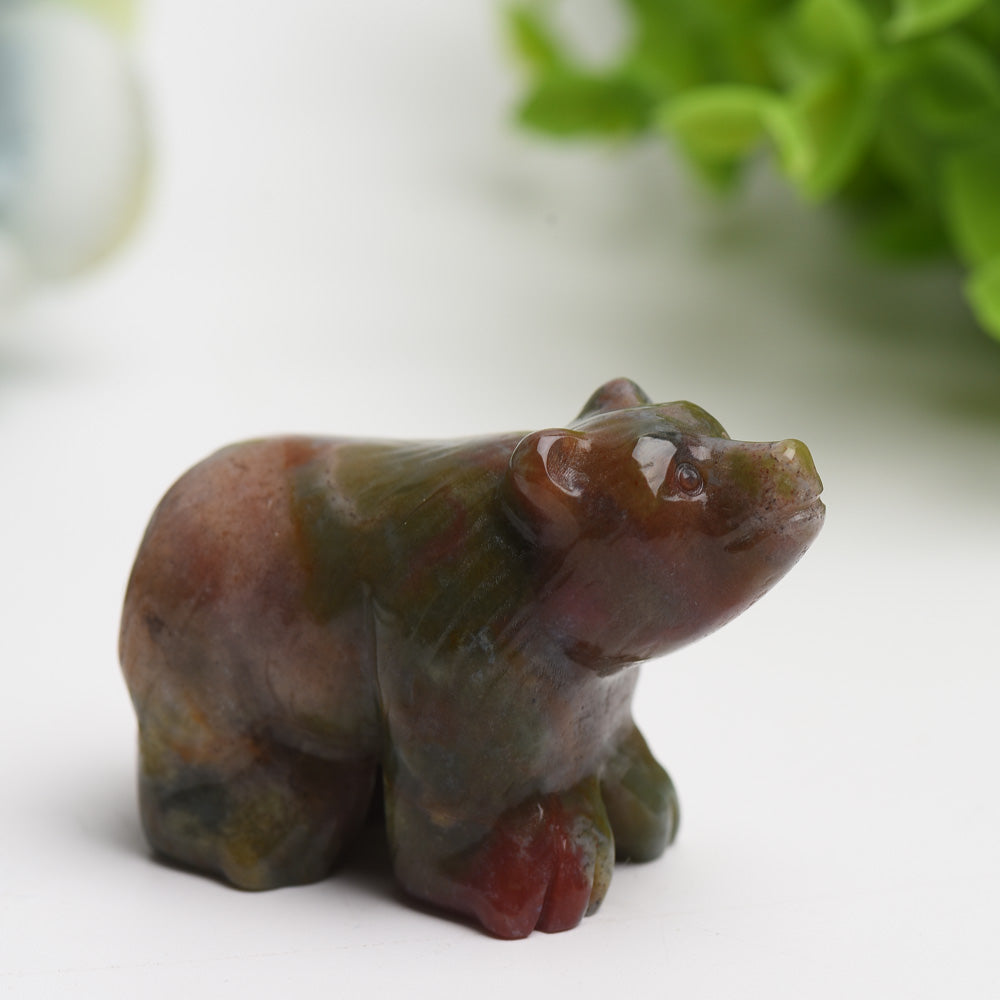 2.2" Mixed Crystal Bear Crystal Carving Bulk Wholesale