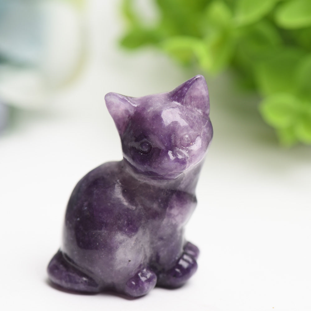 1.9" Mixed Crystal Cat Crystal Carving Bulk Wholesale