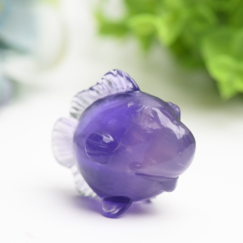 2.0" Fluorite Fish Crystal Carving Bulk Wholesale