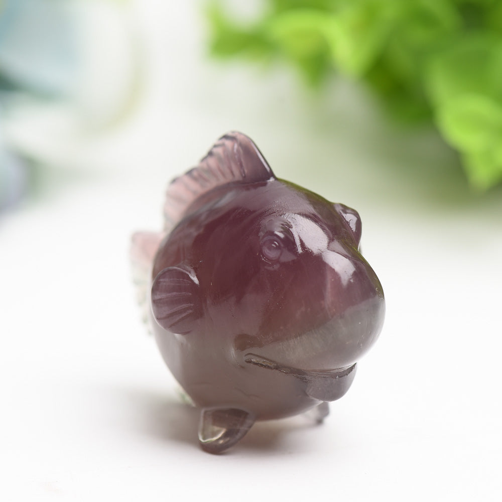 2.0" Fluorite Fish Crystal Carving Bulk Wholesale