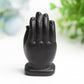 2.5" Black Obsidian Hand with Devil's Eye Crystal Carving Bulk Wholesale