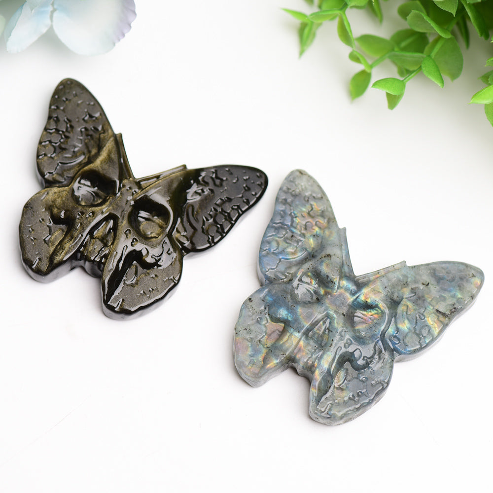 3.0" Labradorite & Golden Obsidian Butterfly Bulk Carving Wholesale