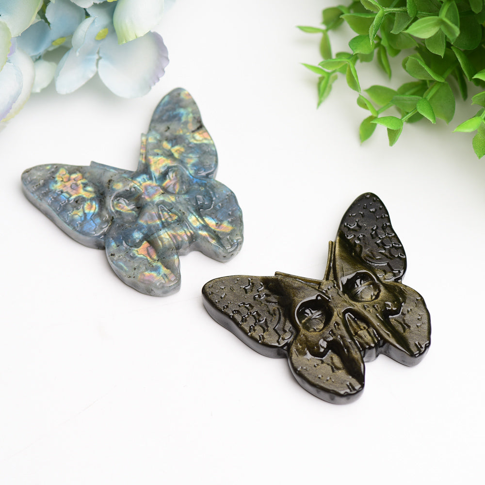 3.0" Labradorite & Golden Obsidian Butterfly Bulk Carving Wholesale