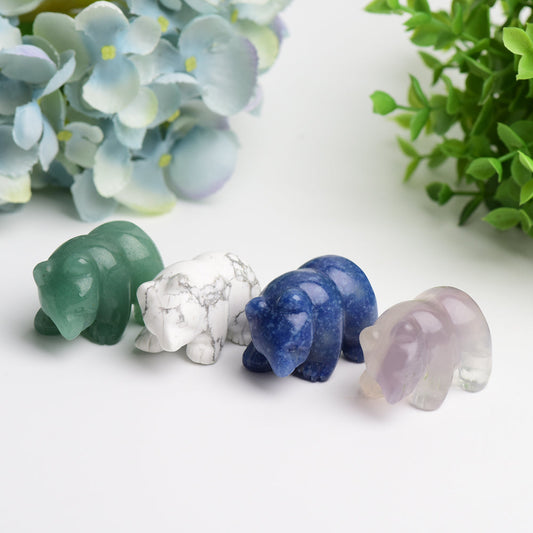 1.5" Mixed Crystal Polar Bear Crystal Carving Bulk Wholesale