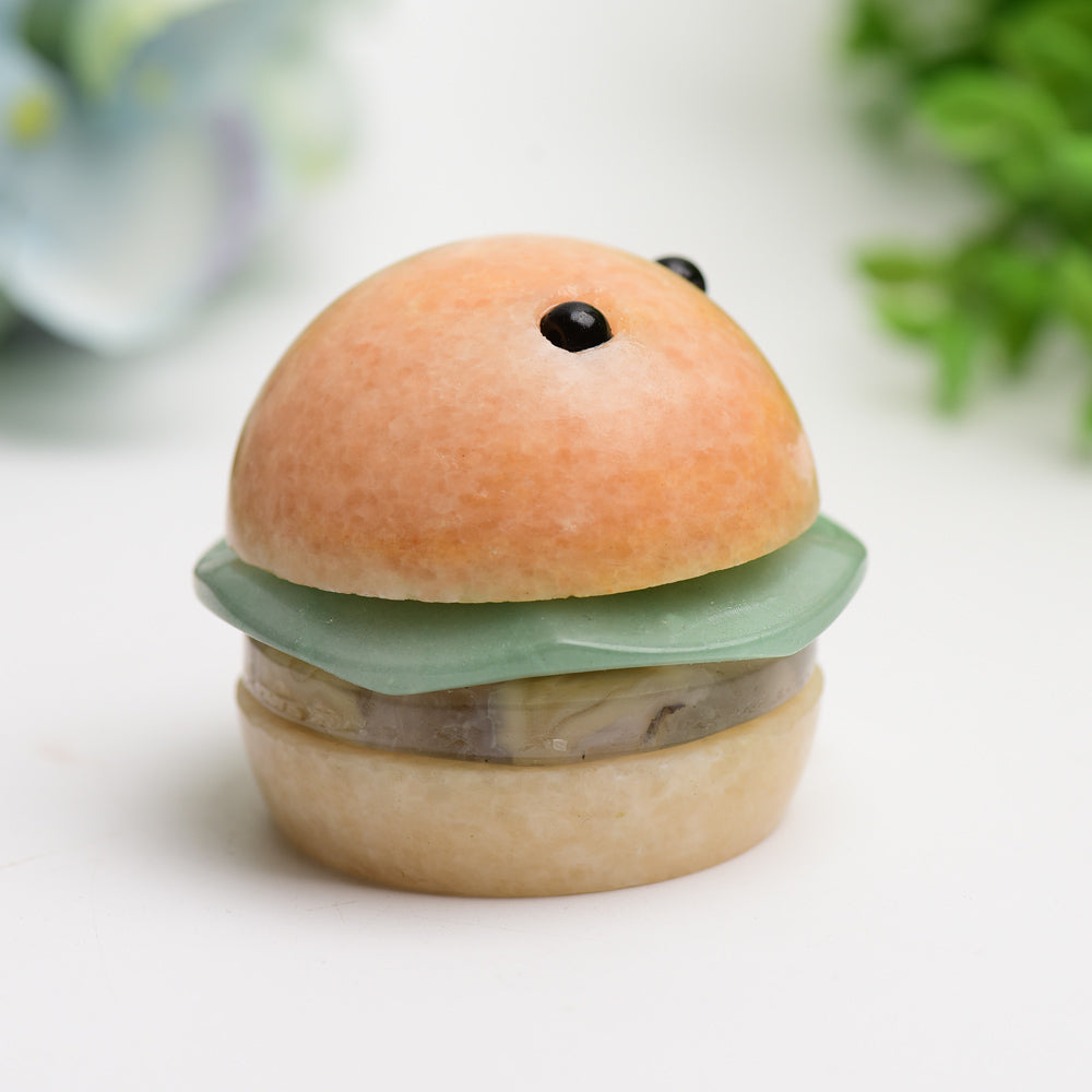 2.0" Clacite Green Aventurine Hamburger Carving BulK Wholesale