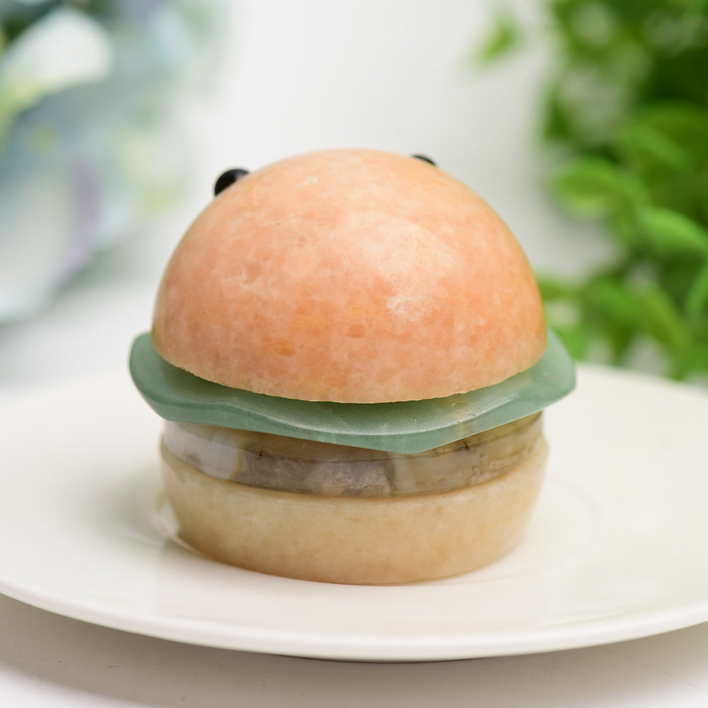 2.0" Clacite Green Aventurine Hamburger Carving BulK Wholesale