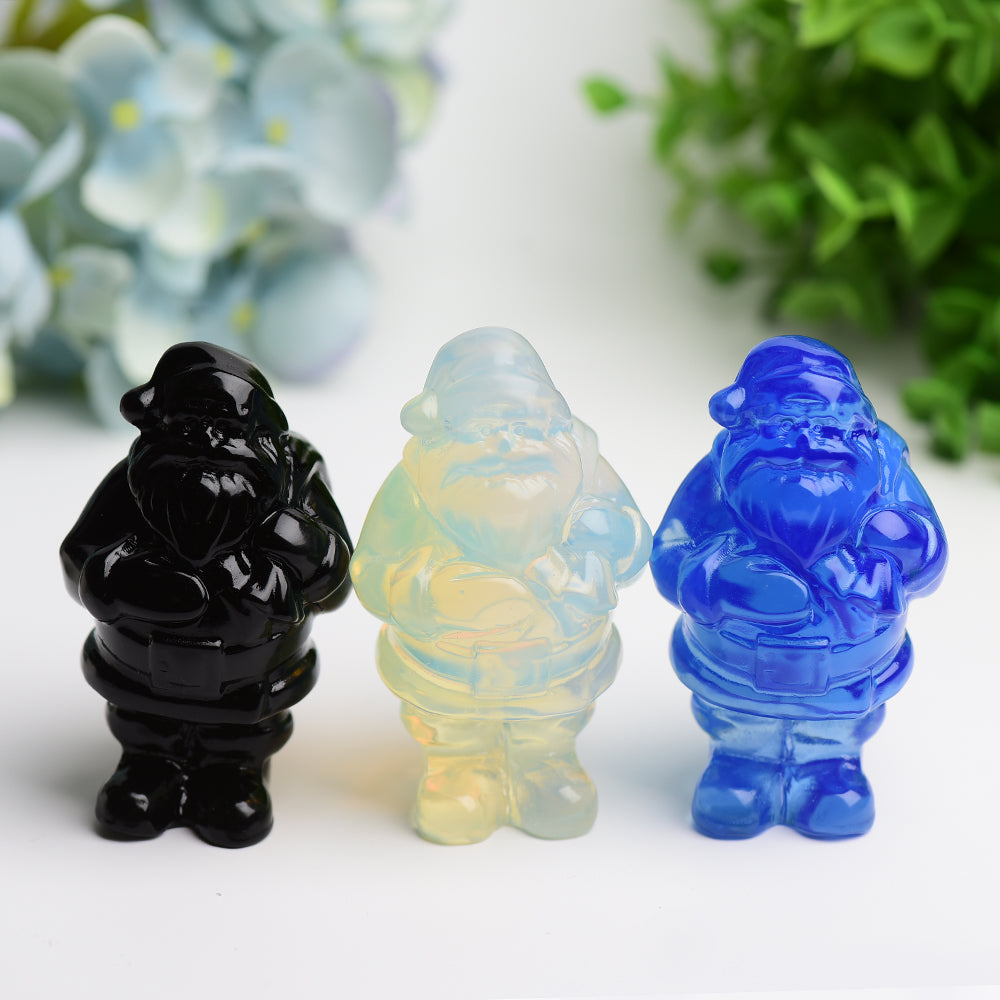 3.1" Mixed Crystal Santa Claus Carving Bulk Wholesale