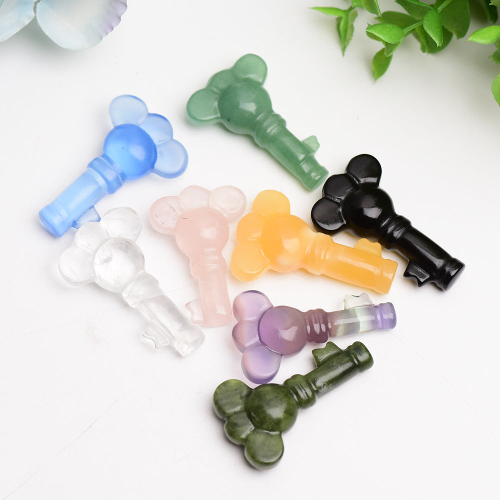 2.0" Mixed Crystal Carving Key Bulk Wholesale