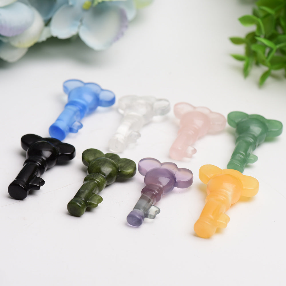 2.0" Mixed Crystal Carving Key Bulk Wholesale