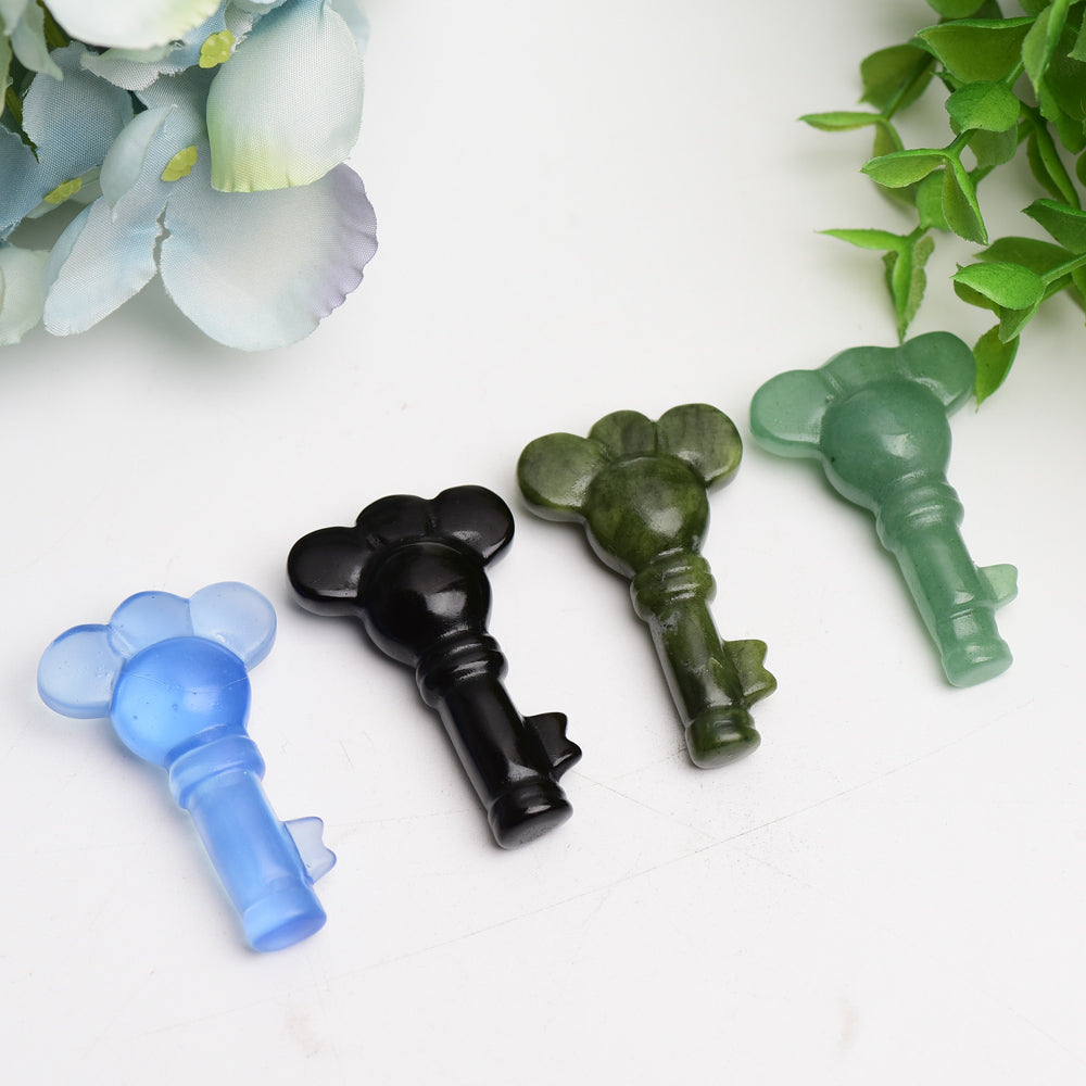 2.0" Mixed Crystal Carving Key Bulk Wholesale