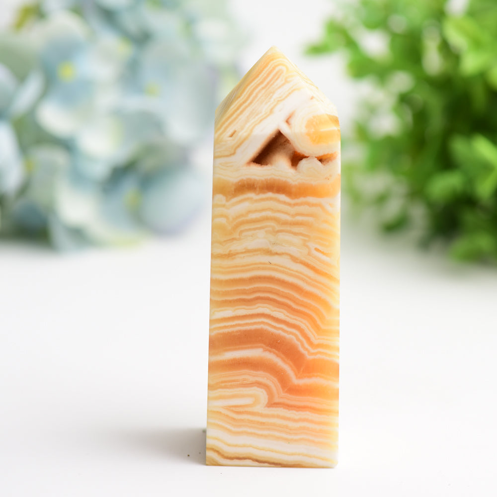 4.0"-8.0" Orange Calcite Crystal Tower Bulk Wholesale