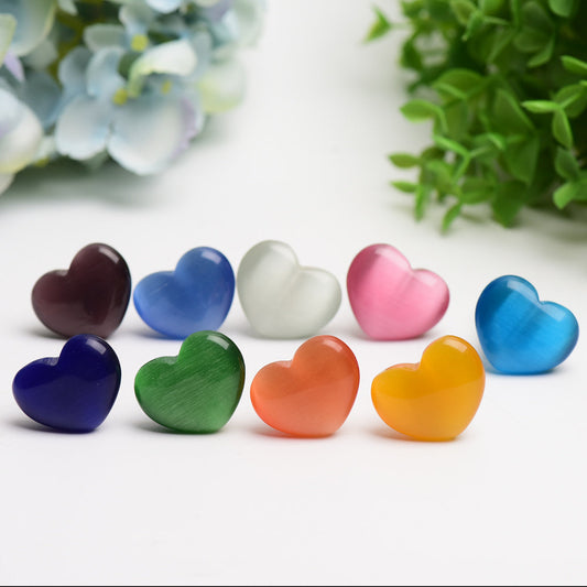 Mixed Cat's Eye Heart Shape Clip for Home Decor Bulk Wholesale