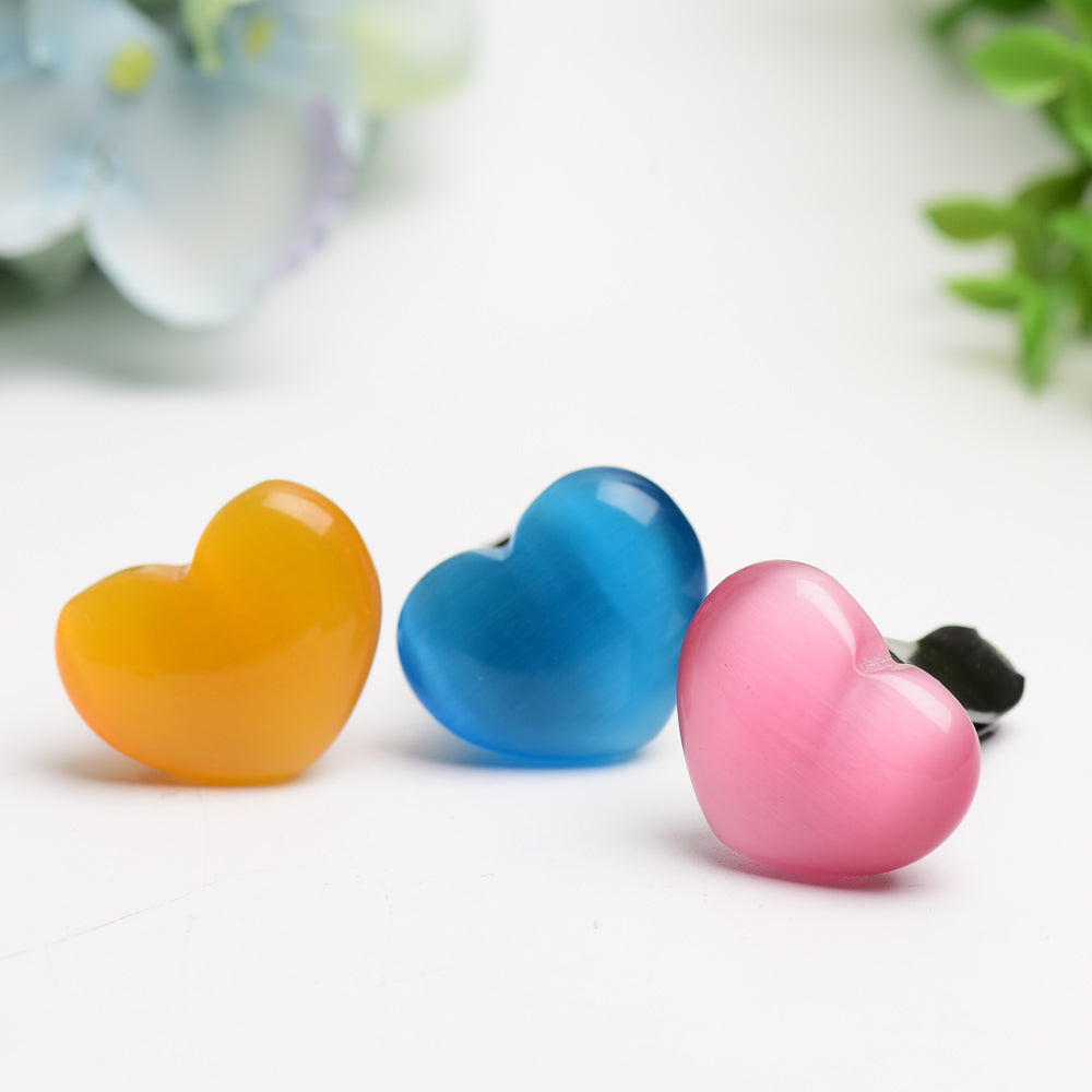 Mixed Cat's Eye Heart Shape Clip for Home Decor Bulk Wholesale