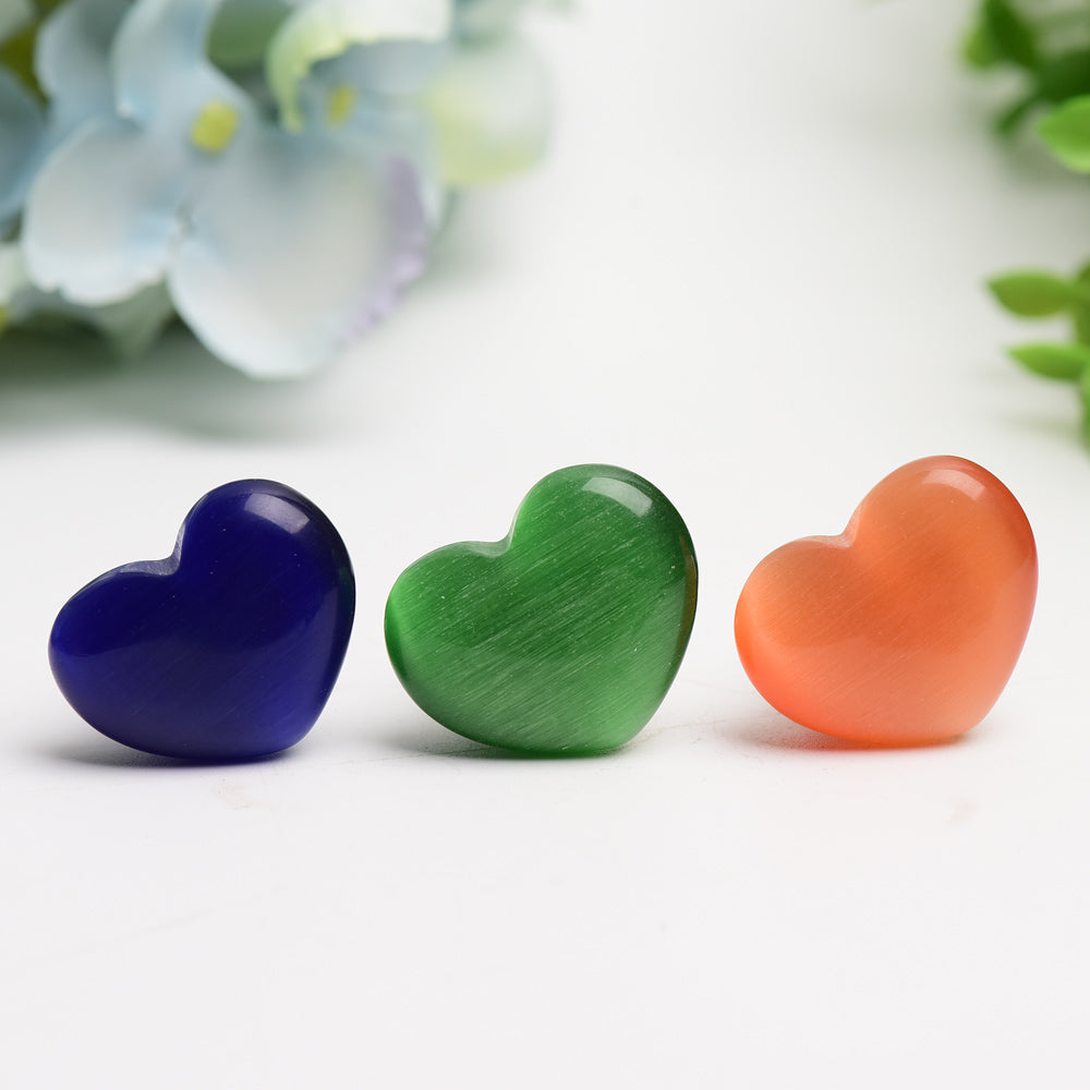 Mixed Cat's Eye Heart Shape Clip for Home Decor Bulk Wholesale