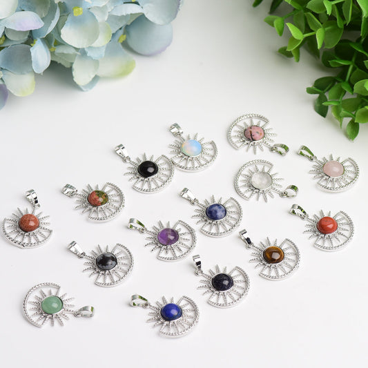 Mixed Crystal Sun Shape Pendant Bulk Wholesale