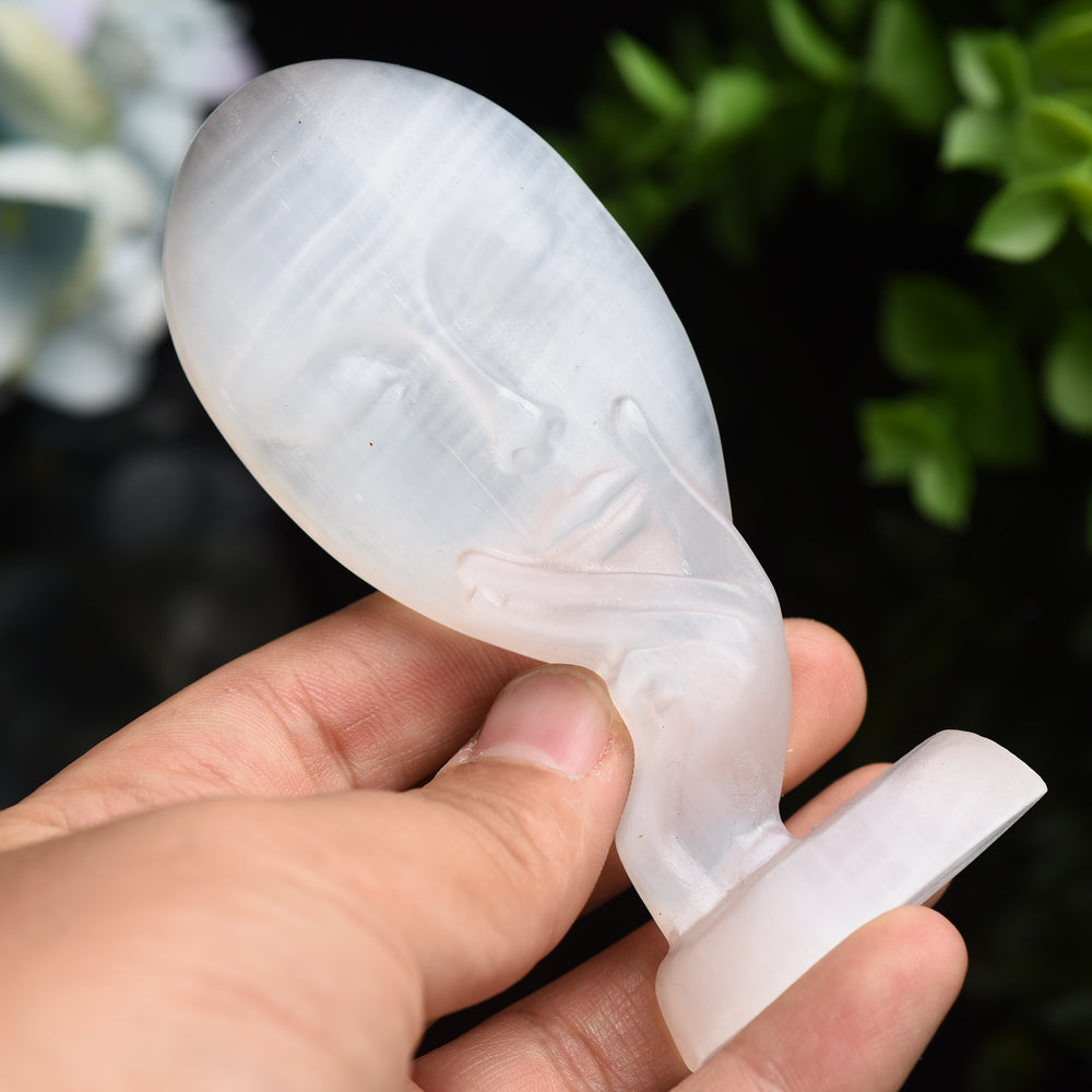 4.4" Selenite Lady Face Free Form