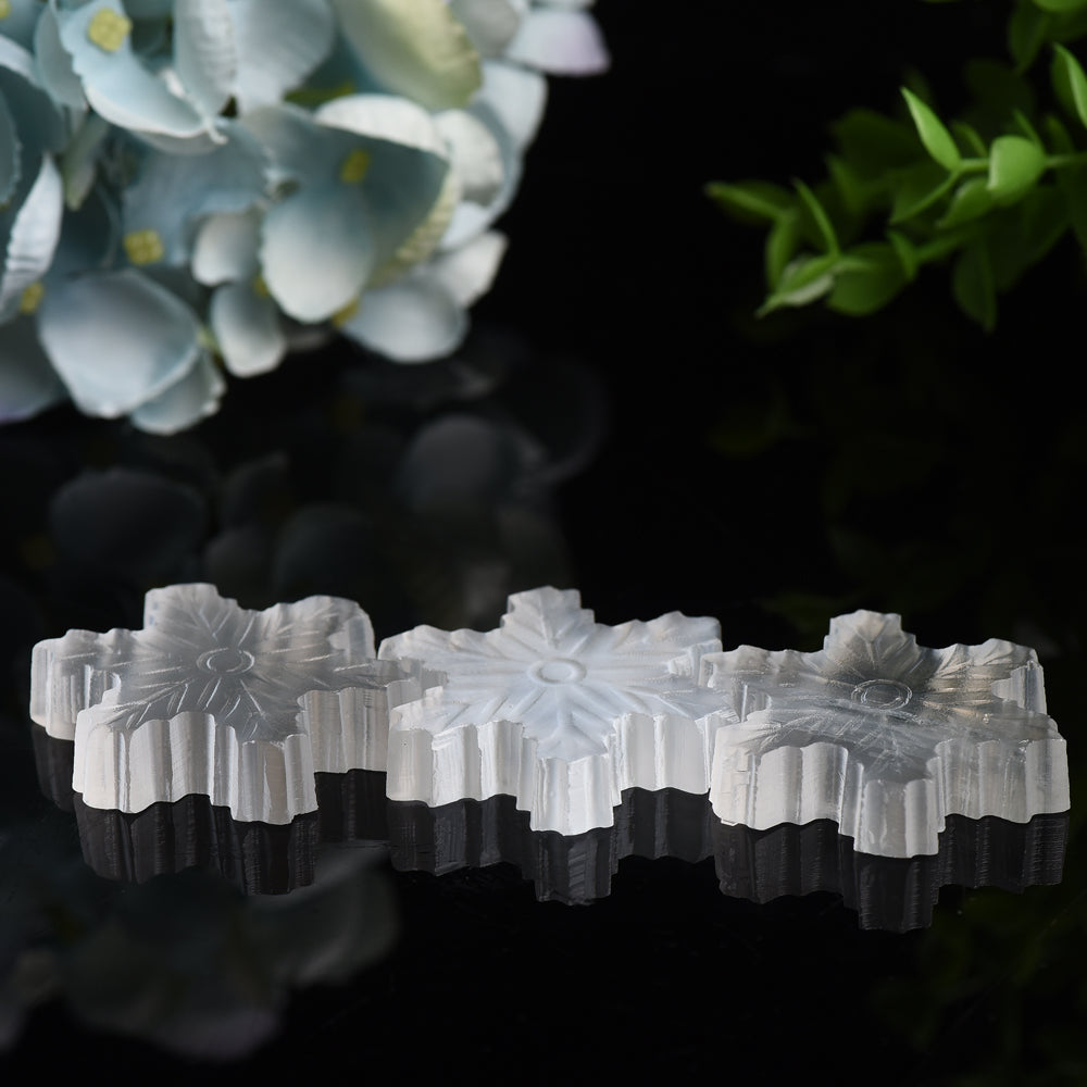 1.8" Selenite Snowflakes Carving Bulk Wholesale