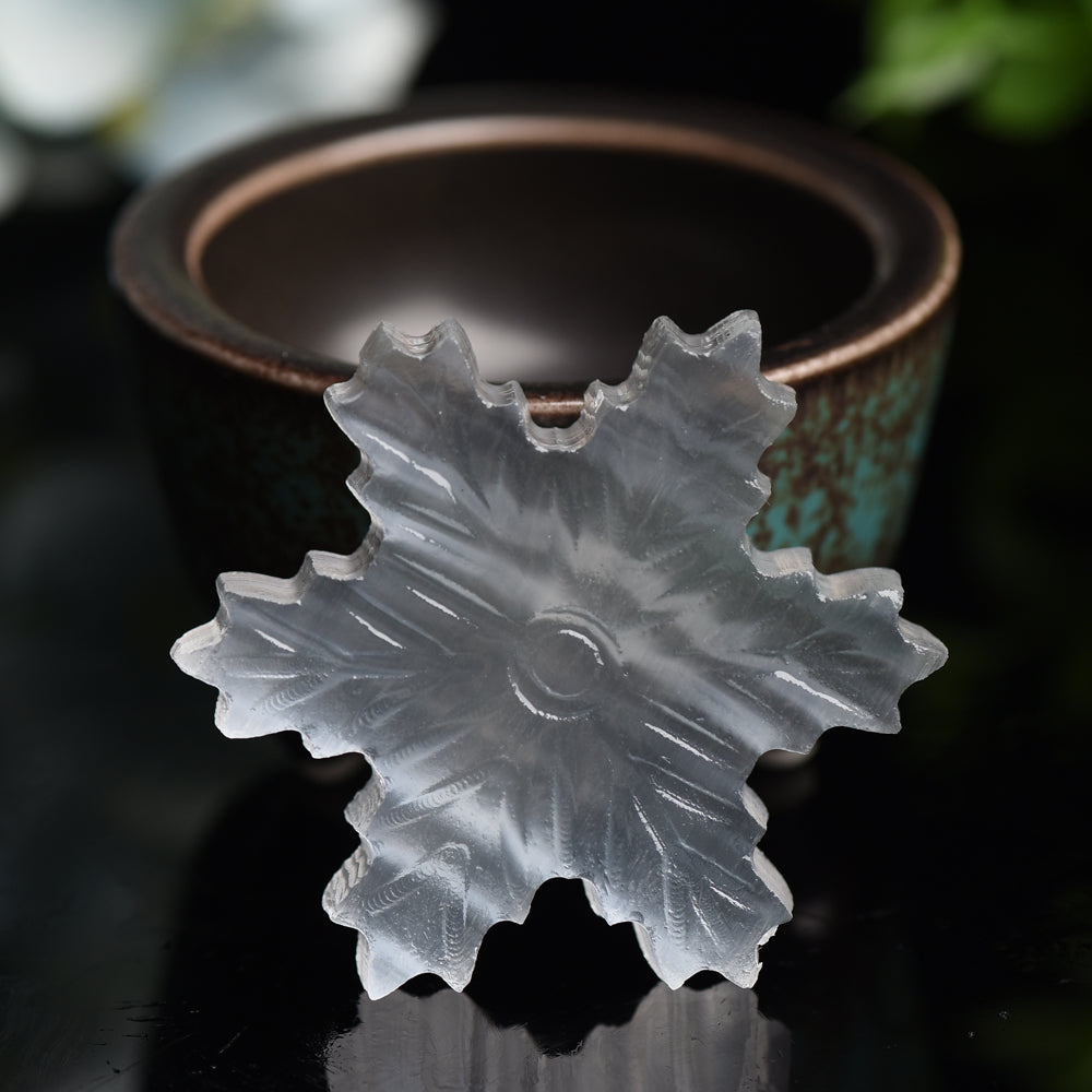 1.8" Selenite Snowflakes Carving Bulk Wholesale