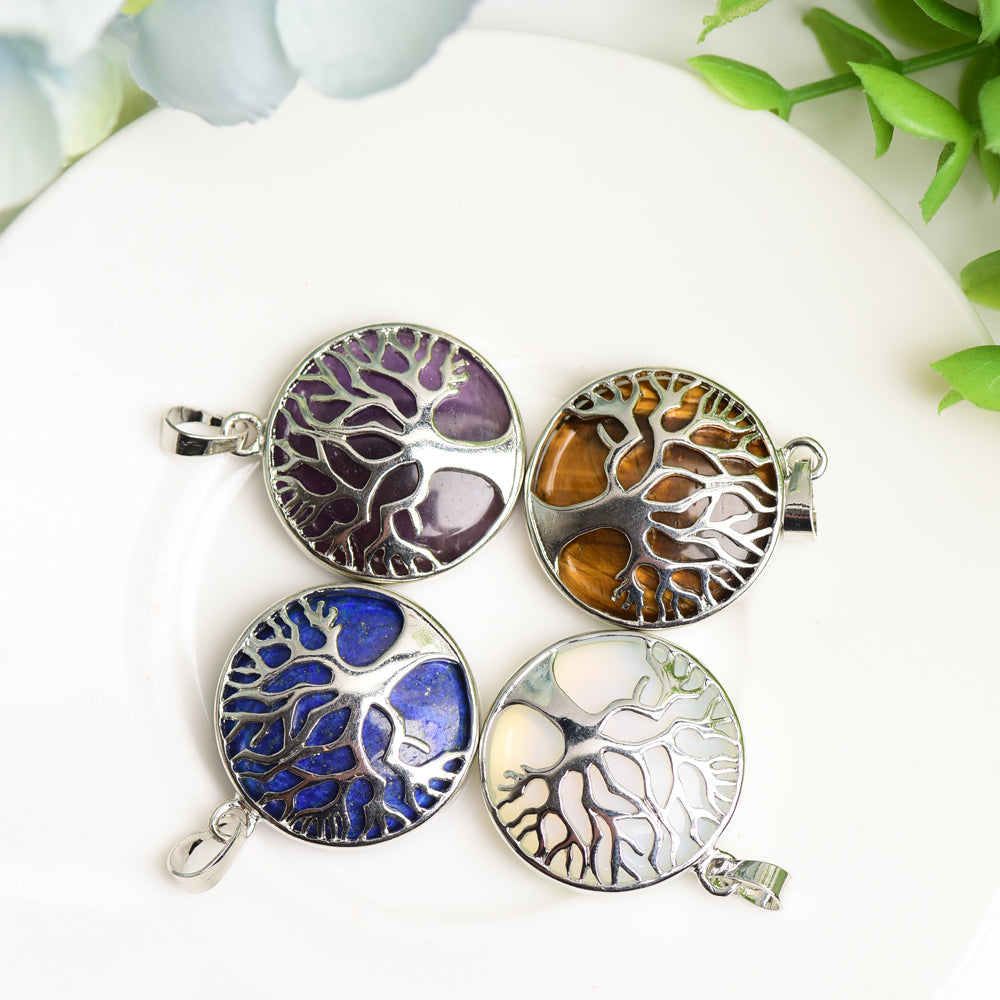 Mixed Crystal Round with Life Tree Decor Pendant Bulk Wholesale