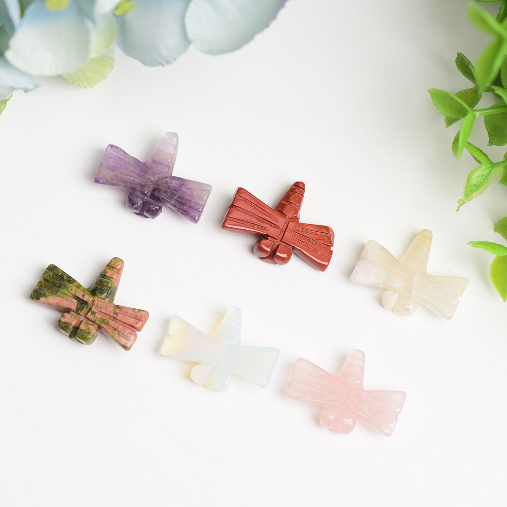 Mixed Crystal Mini Dragonfly Carving Bulk Wholesale