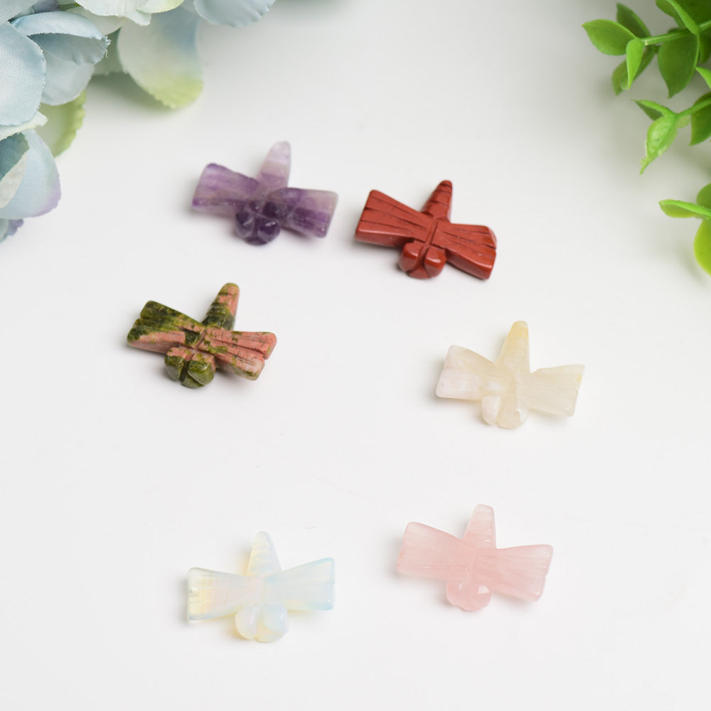 Mixed Crystal Mini Dragonfly Carving Bulk Wholesale