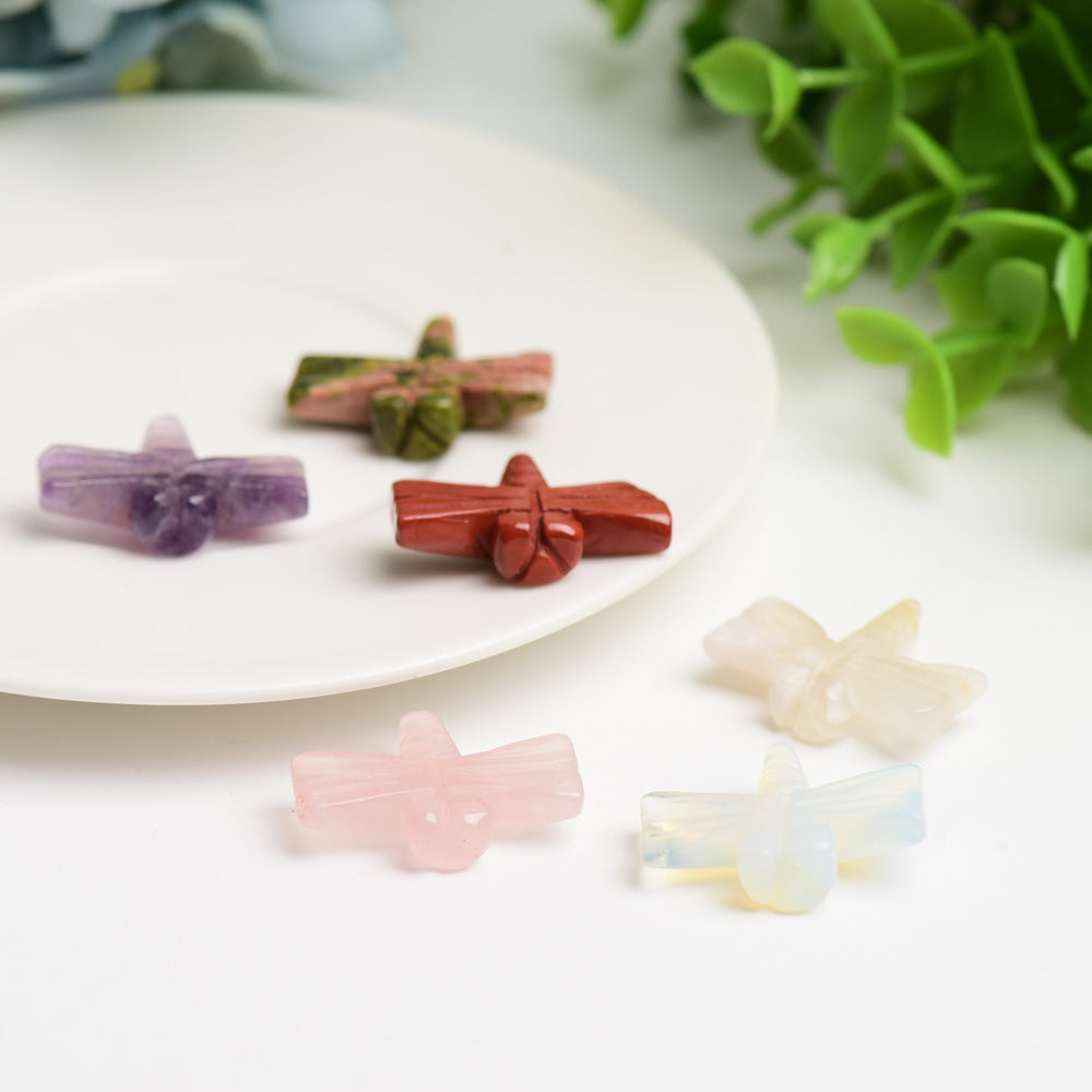 Mixed Crystal Mini Dragonfly Carving Bulk Wholesale