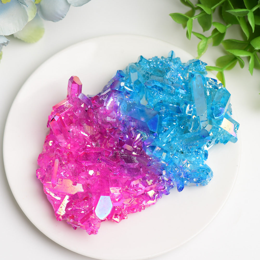 Aura Crystal Pink Blue Cluster Bulk Wholesale