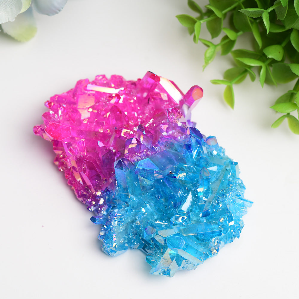 Aura Crystal Pink Blue Cluster Bulk Wholesale