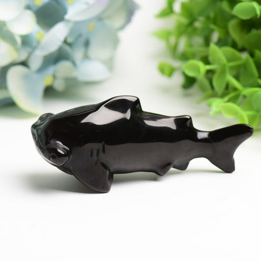 3.8" Black Obsidian Jaw Crystal Carving Bulk Wholesale