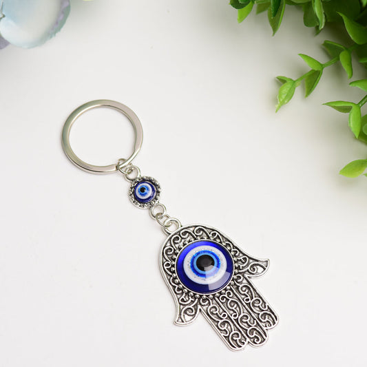 Metal Hand Shape with Evil's Eye Key Chain Bulk wholesale