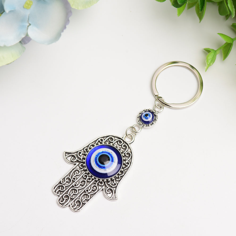 Metal Hand Shape with Evil's Eye Key Chain Bulk wholesale