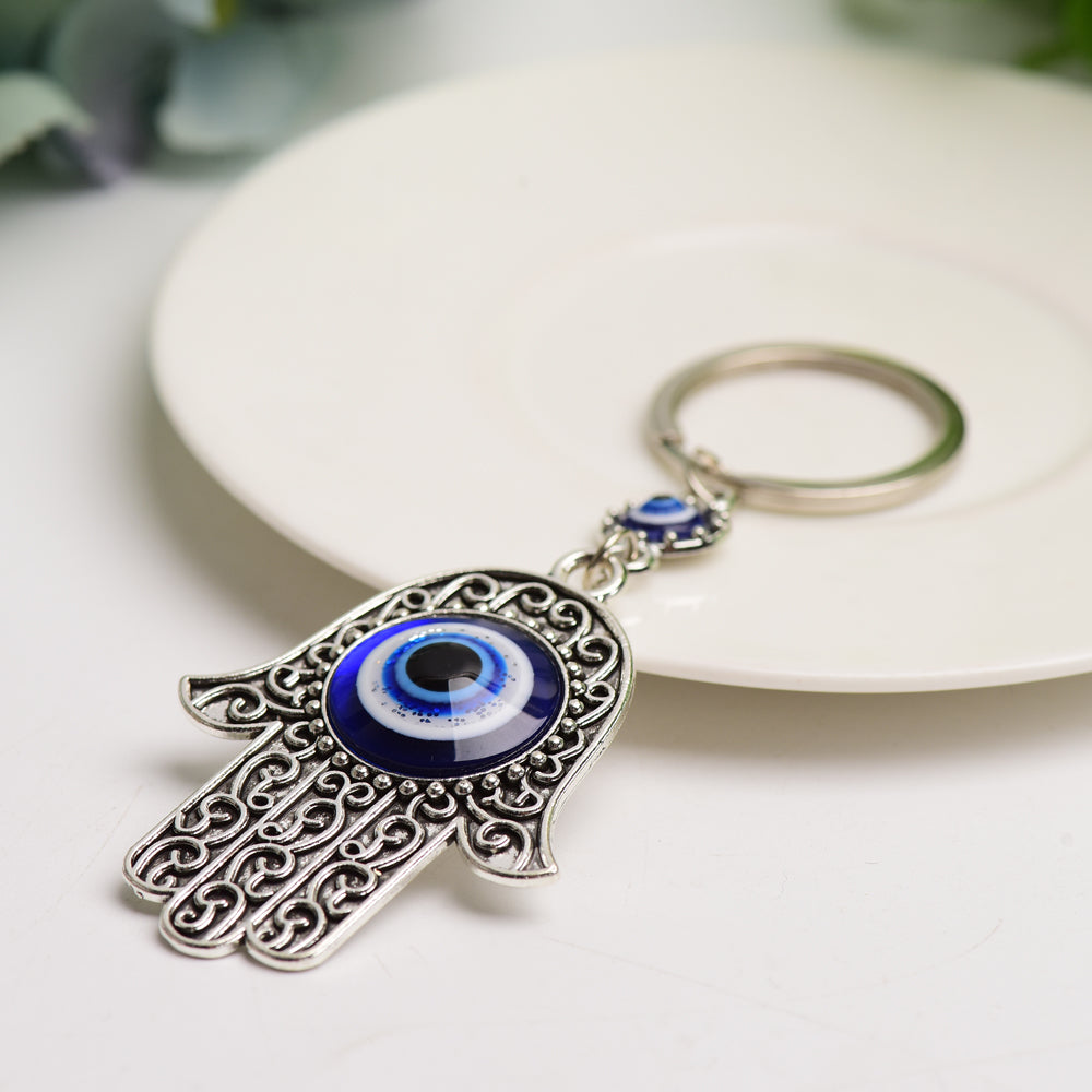 Metal Hand Shape with Evil's Eye Key Chain Bulk wholesale