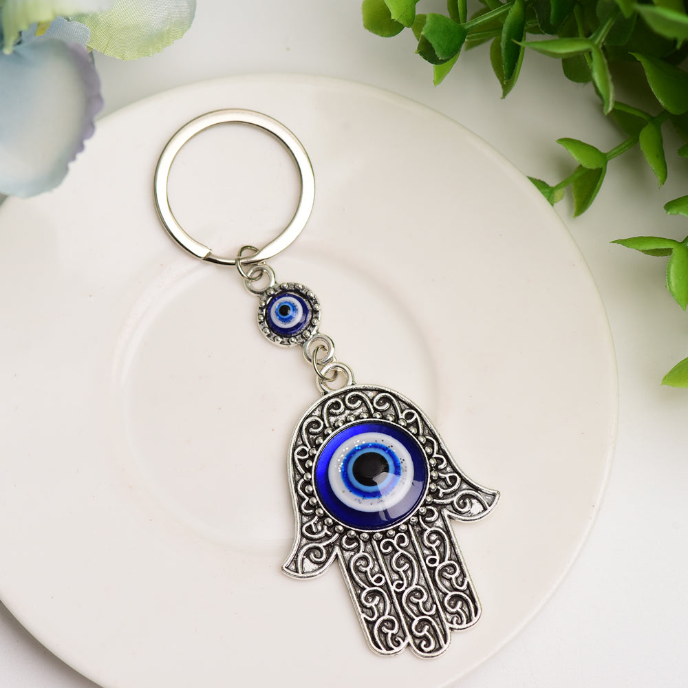 Metal Hand Shape with Evil's Eye Key Chain Bulk wholesale