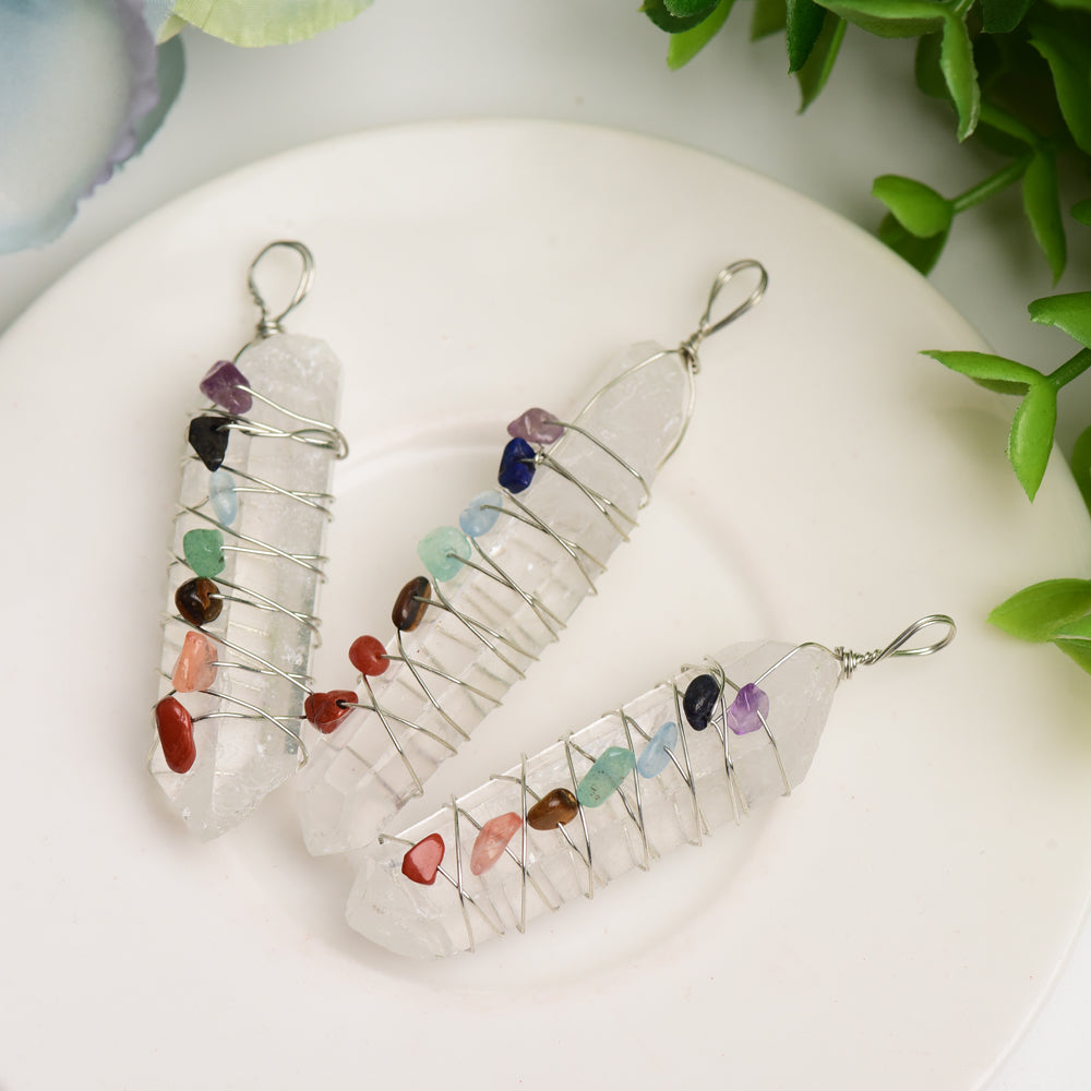 Selenite with Chakra Decor Pendant Bulk Wholesale