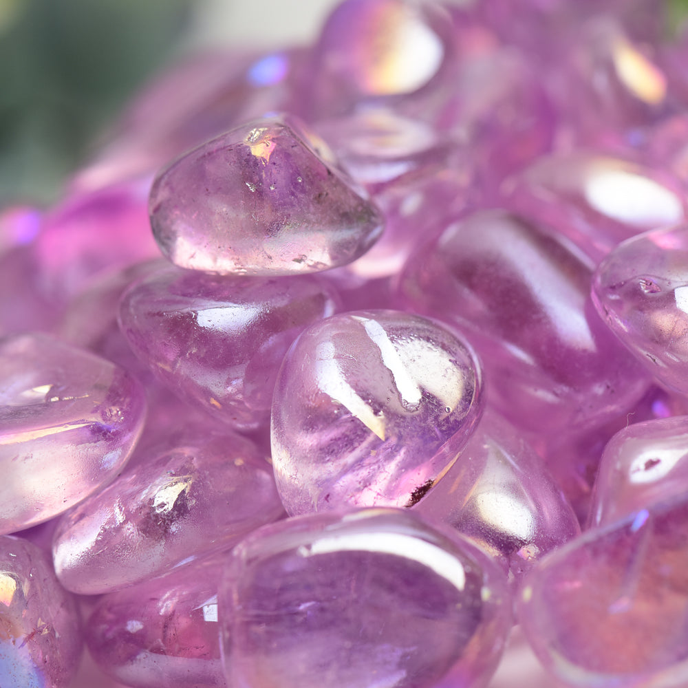 15-30mm Aura Amethyst Crystal Tumbles Bulk Wholesale